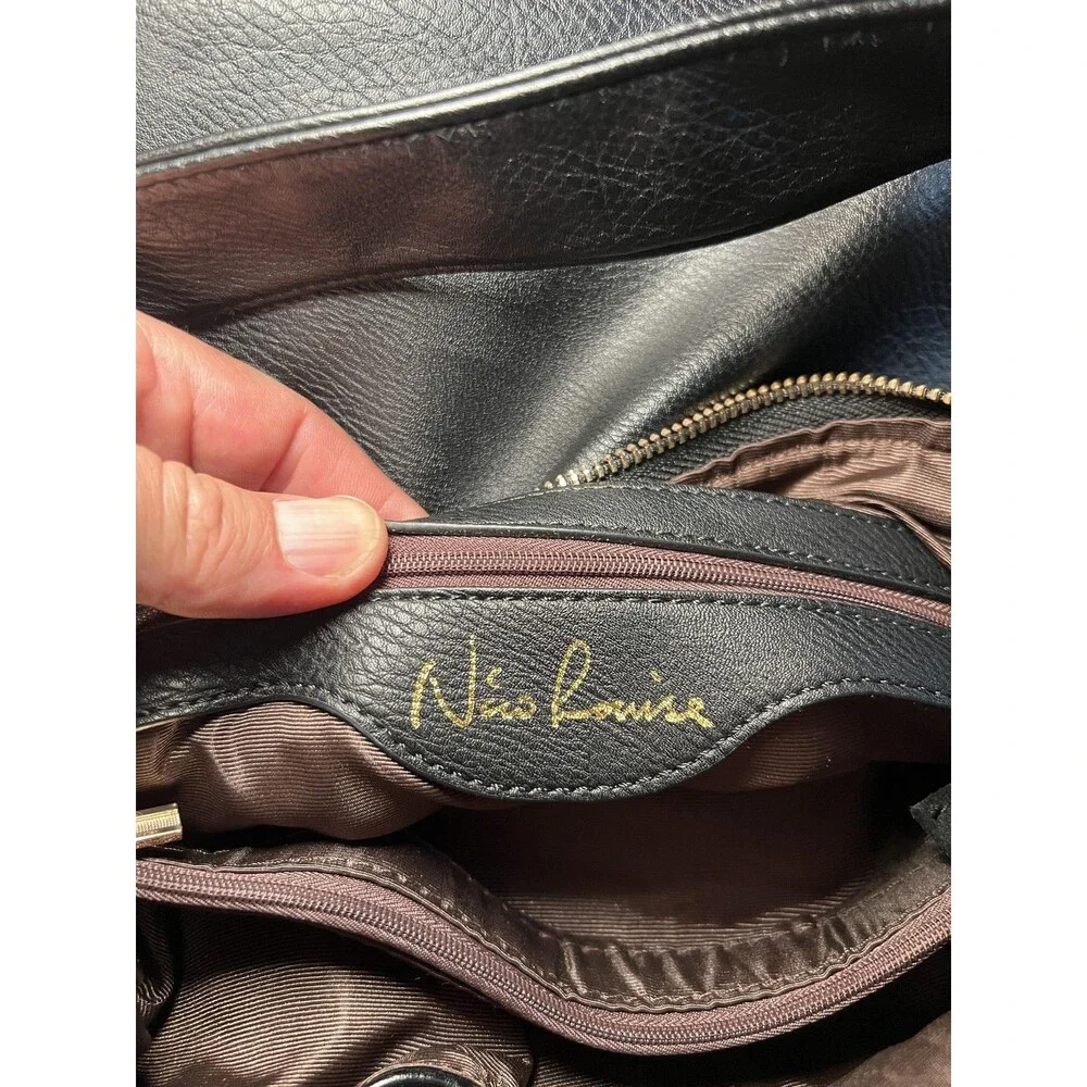 Nico Louise Shoulder Bag Womens One Size Black Hobo Pebbled Suede Gold Hardware